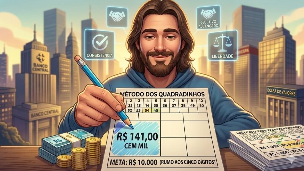 Como juntar R$10 mil com o método dos quadradinhos.