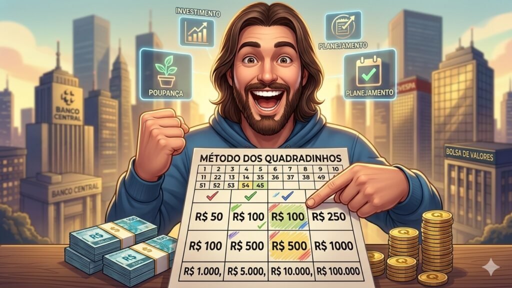 Método dos quadradinhos: Como juntar R$100 mil.